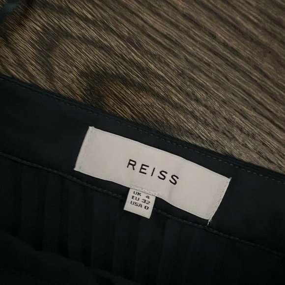 Reiss Pleated Green Midi Size 0 - Picture 2 of 4